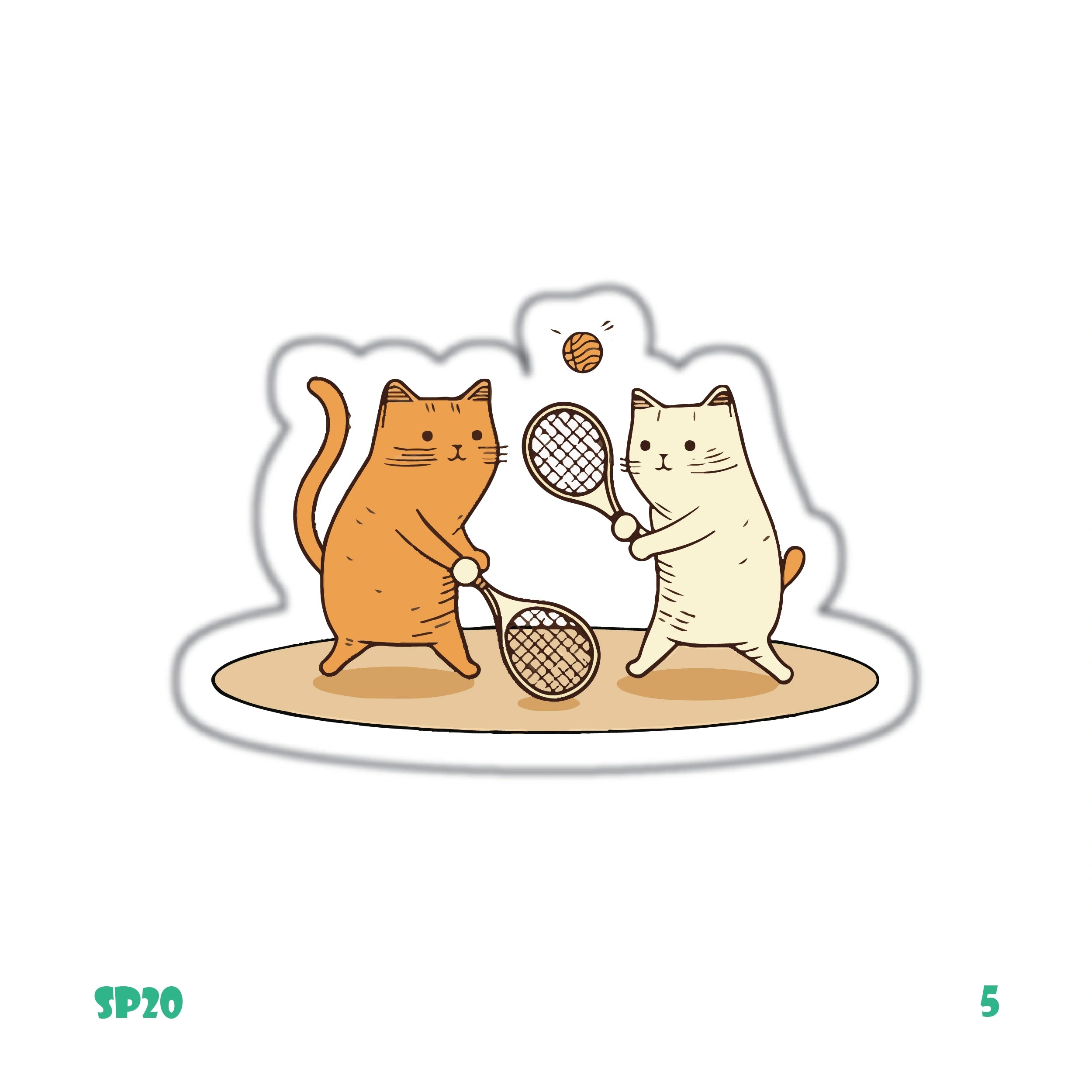 CATS PLAYING TENNIS