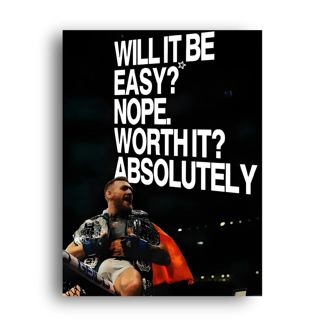 Worth It sport quote poster unframed 350gsm paper