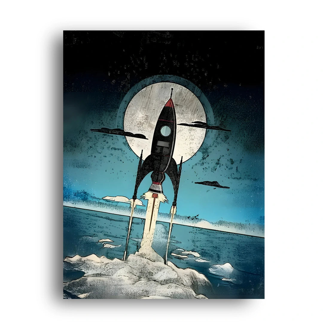 Rocket Rise art poster unframed 350gsm paper