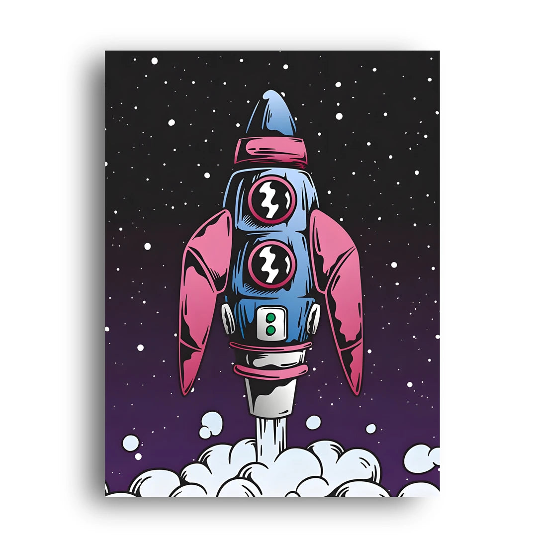 Pop Rocket cartoon poster unframed 350gsm paper