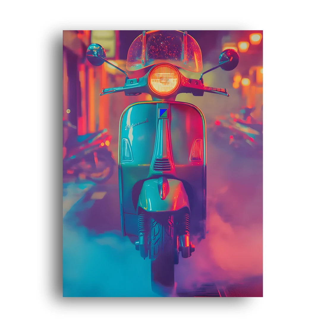 Neon Scooter retro poster unframed 350gsm paper