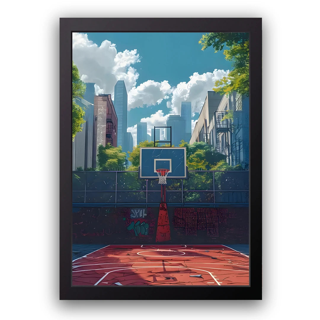 City Court sport poster in black frame