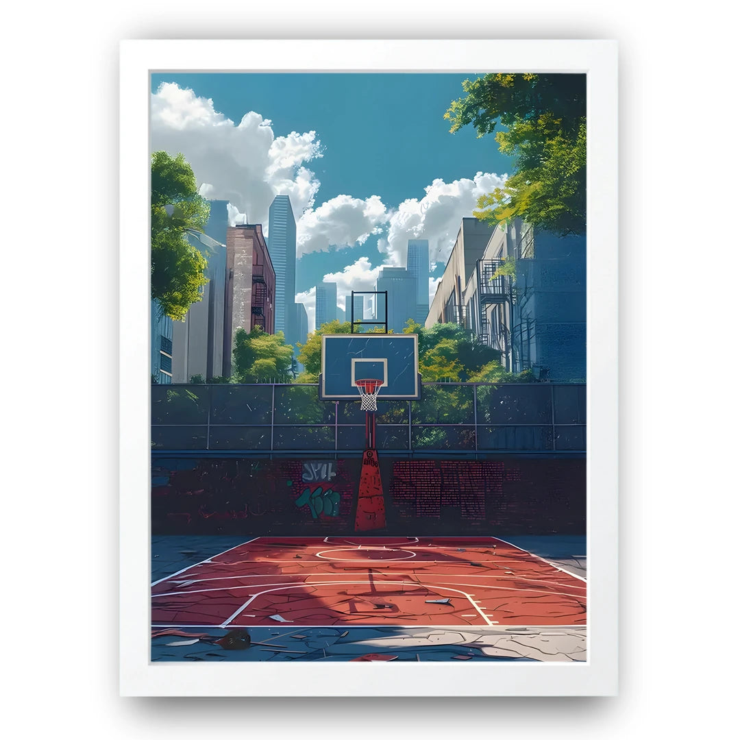 City Court sport poster in white frame
