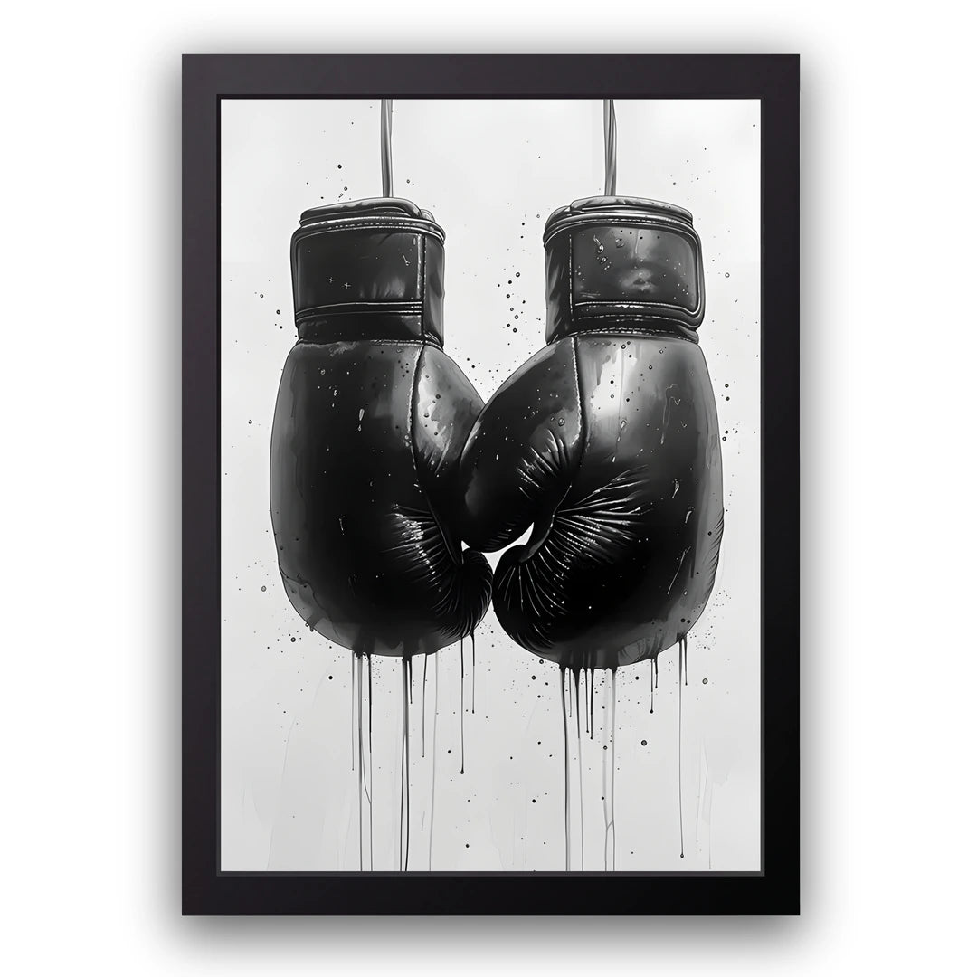 Ink Gloves boxing poster in black frame