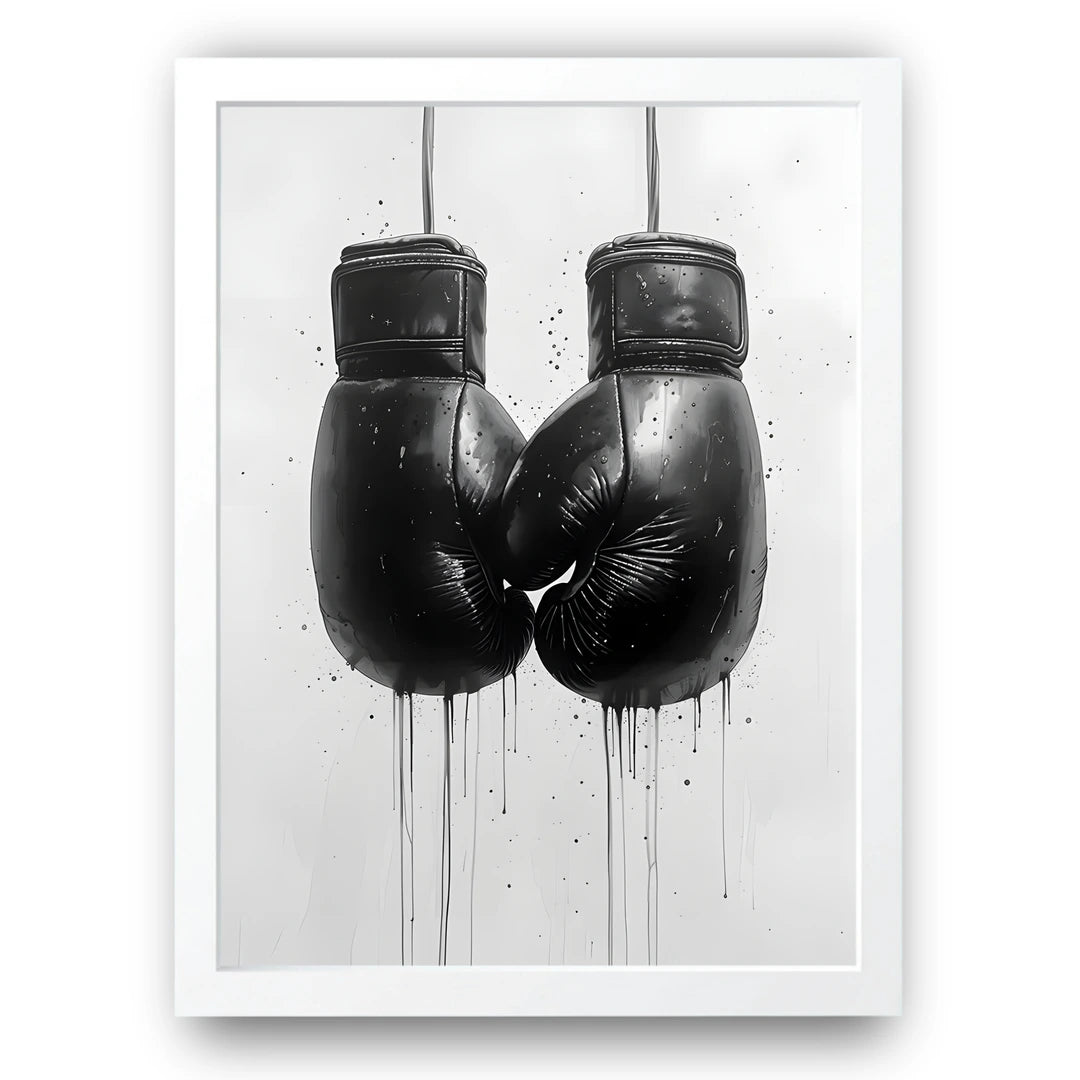 Ink Gloves boxing poster in white frame