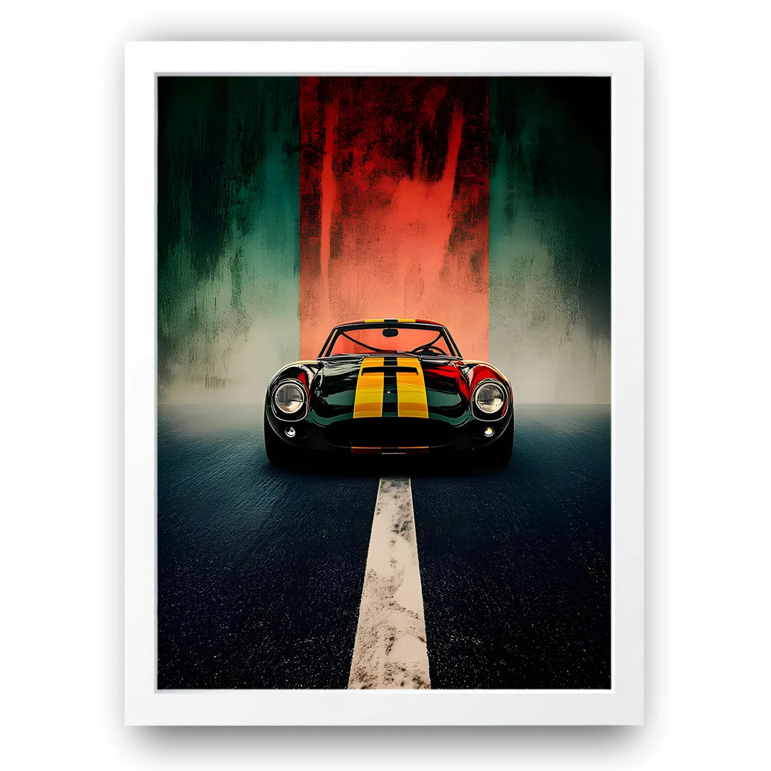 Grand Tour car poster in white frame