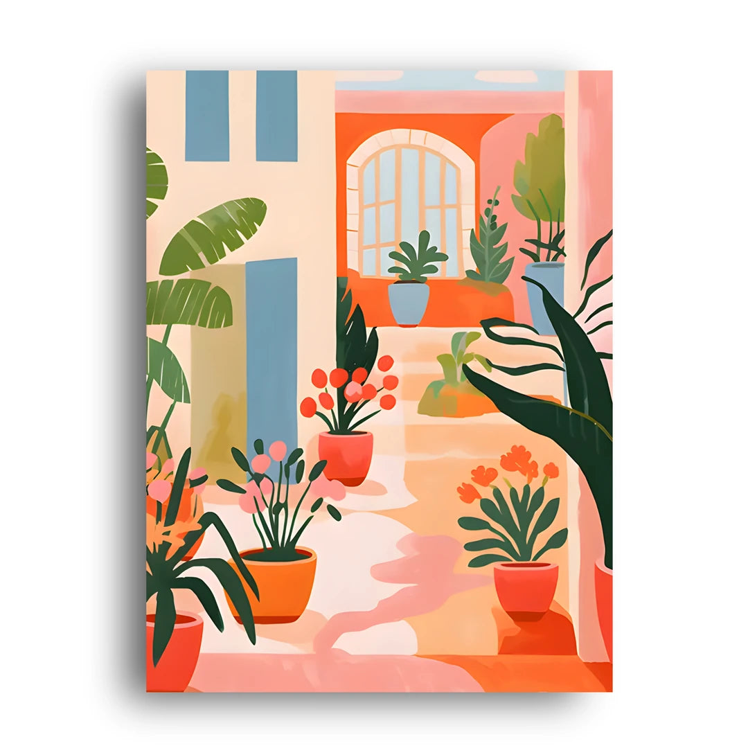Courtyard Pots art poster unframed 350gsm paper