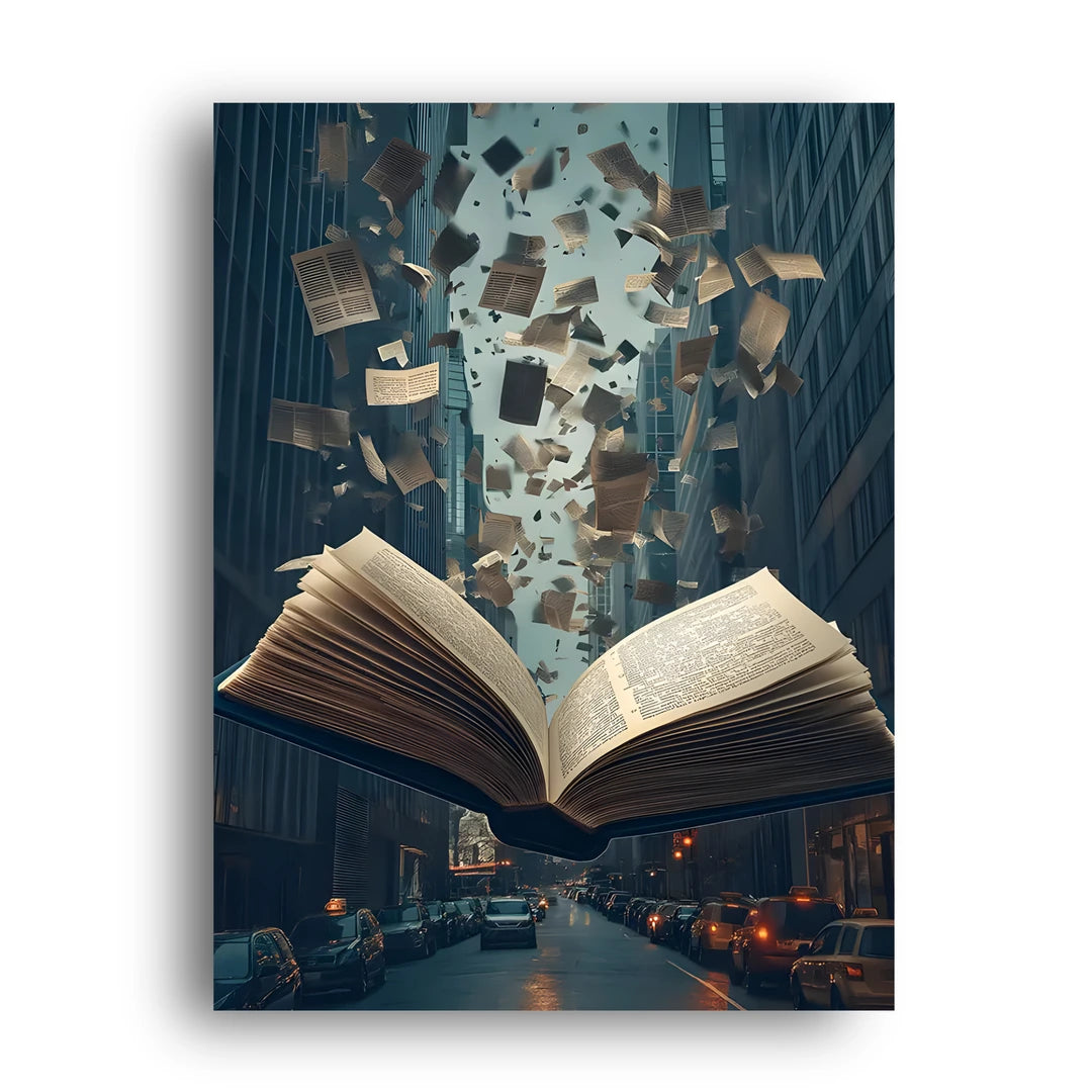 Open Book City art poster unframed 350gsm paper
