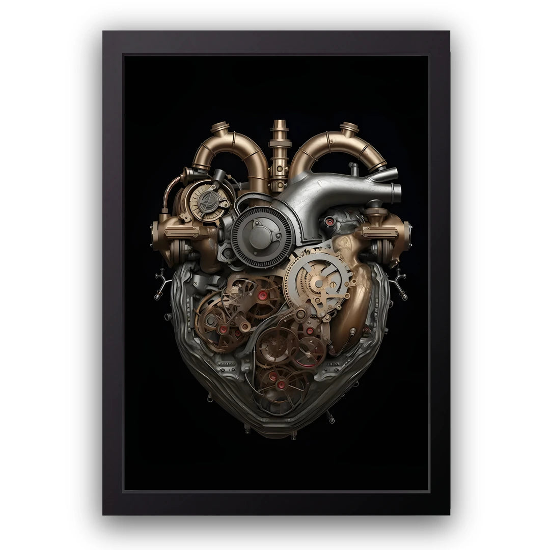 Clockwork Heart art poster in black frame