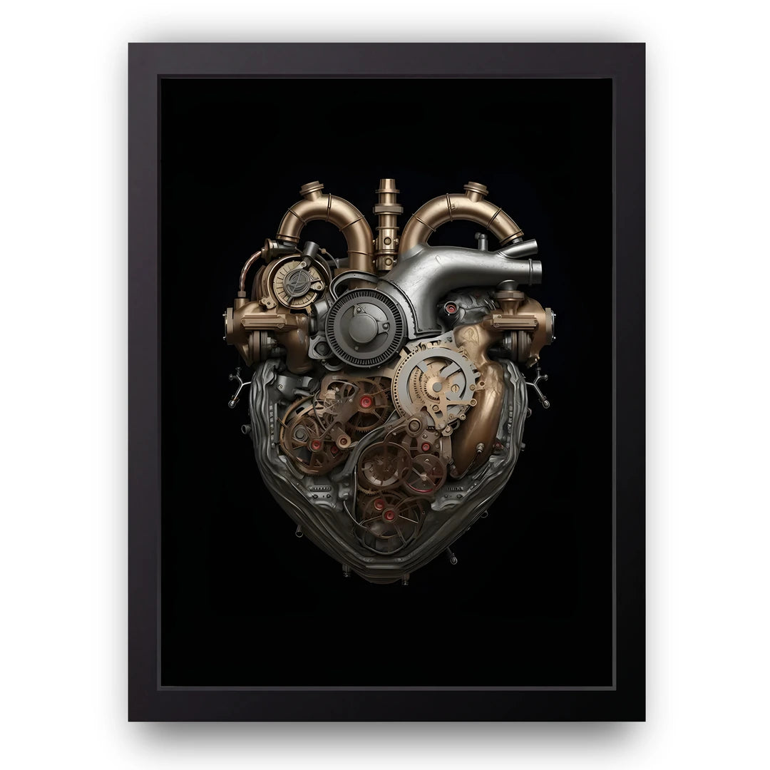 Clockwork Heart art poster in black frame