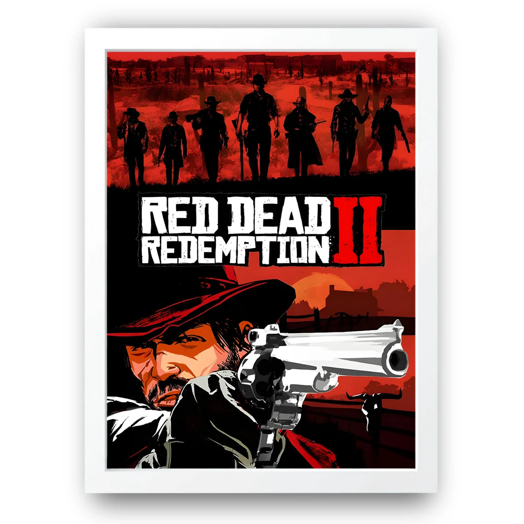 Outlaw Dusk gaming poster in white frame