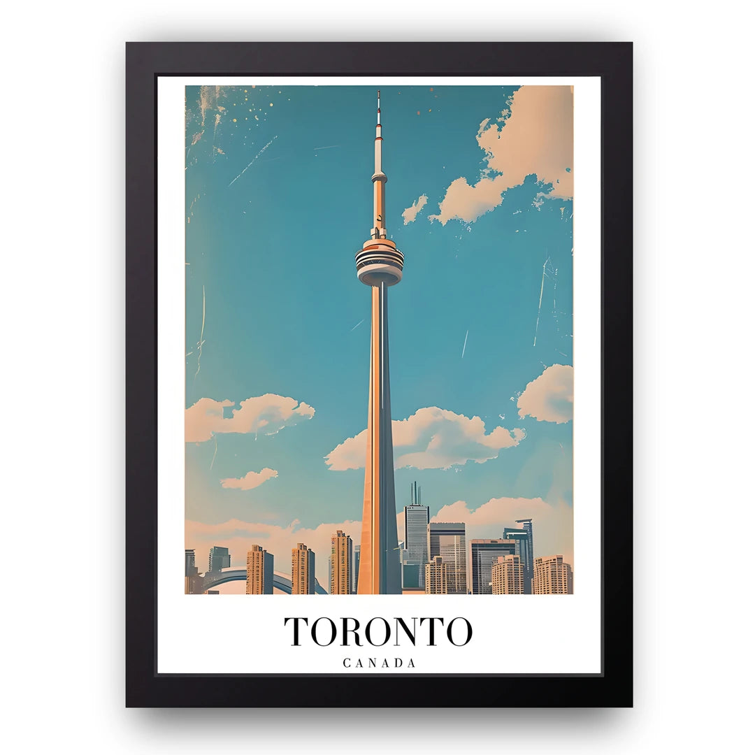 Toronto travel poster in black frame