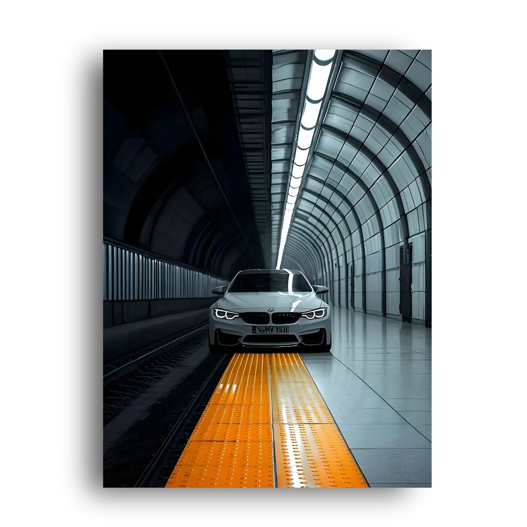 BMW Tunnel car poster unframed 350gsm paper