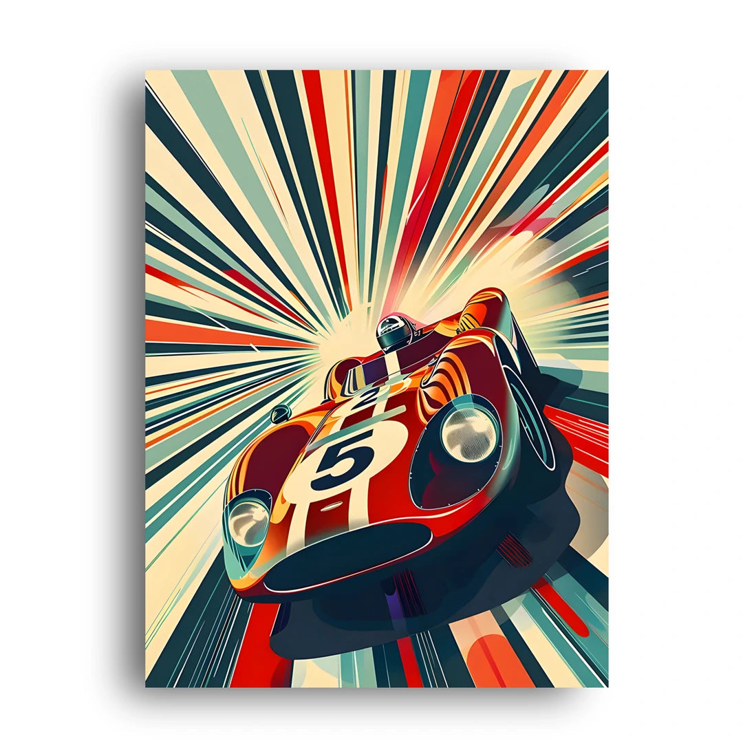 Retro Race Car car poster unframed 350gsm paper