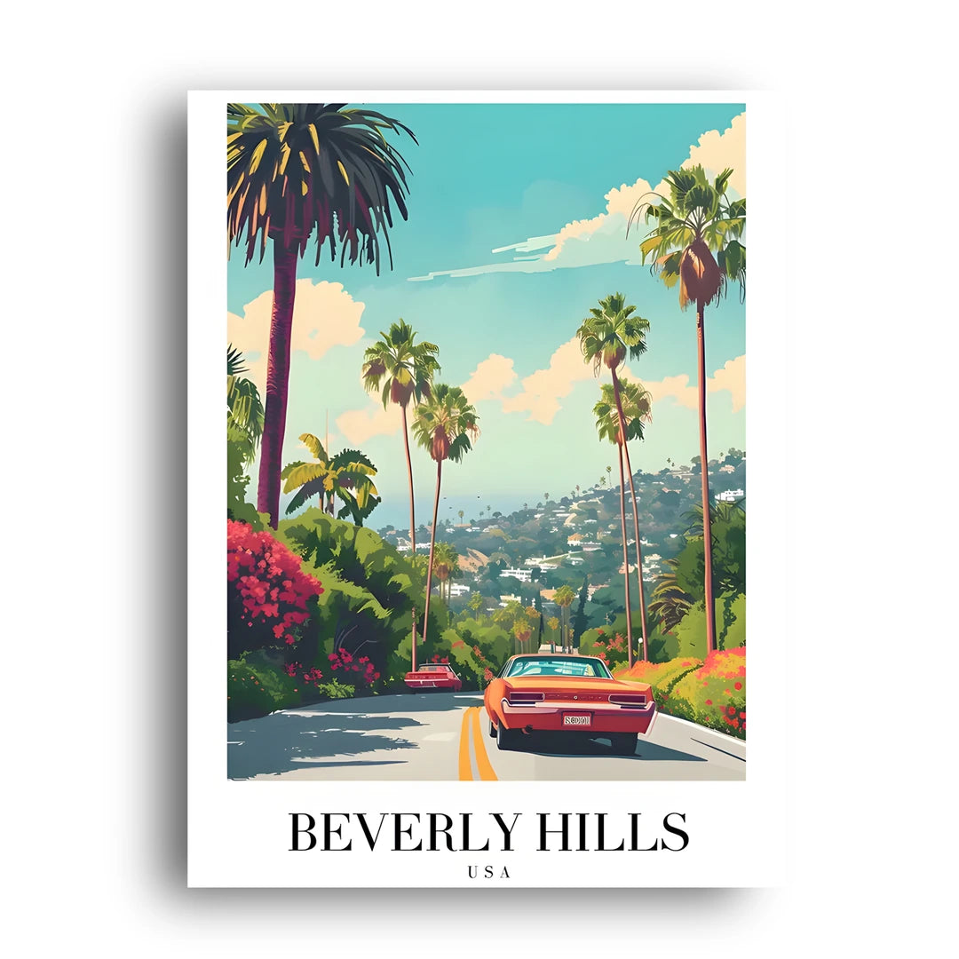 Beverly Hills travel poster unframed 350gsm paper