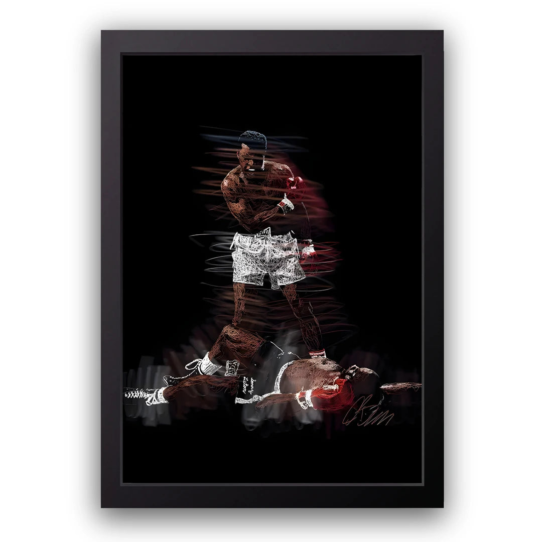 Ali Legacy boxing poster in black frame