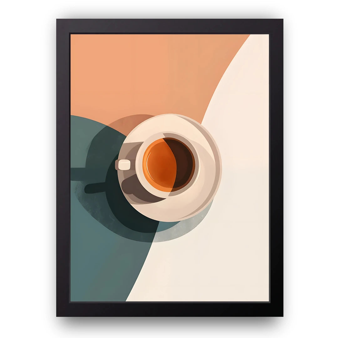 Morning Cup art poster in black frame