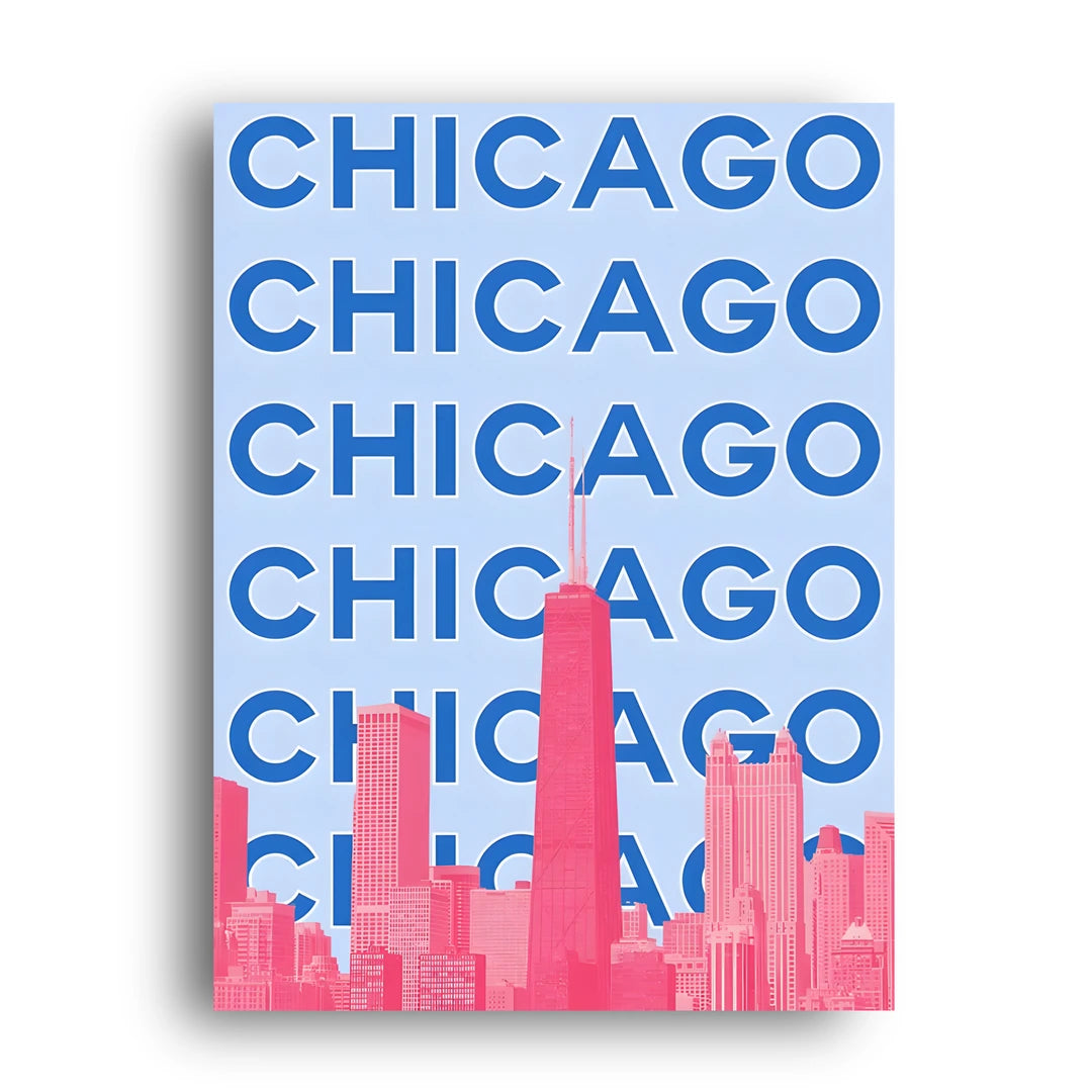Chicago Type travel poster unframed 350gsm paper