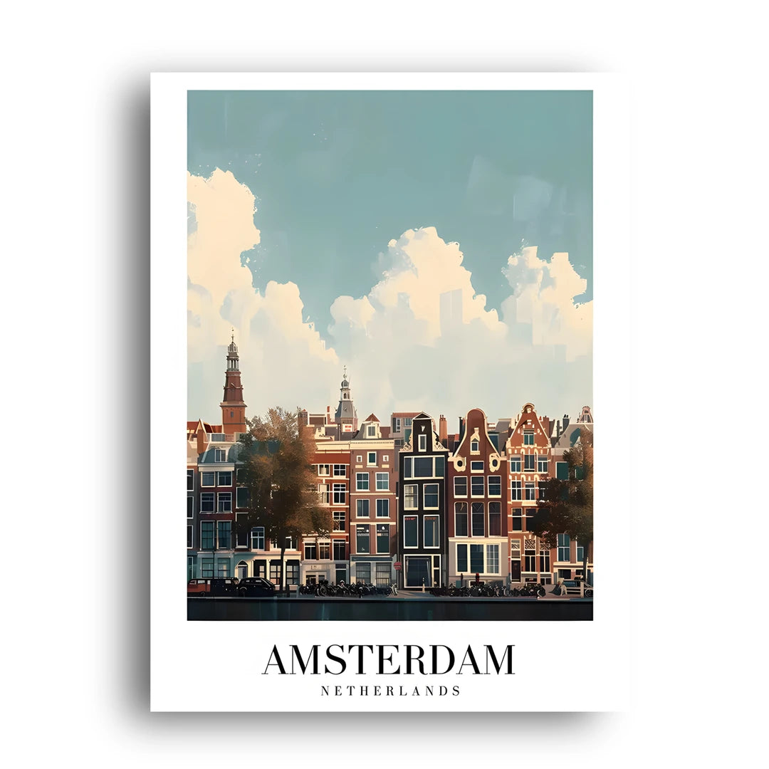 Amsterdam travel poster unframed 350gsm paper