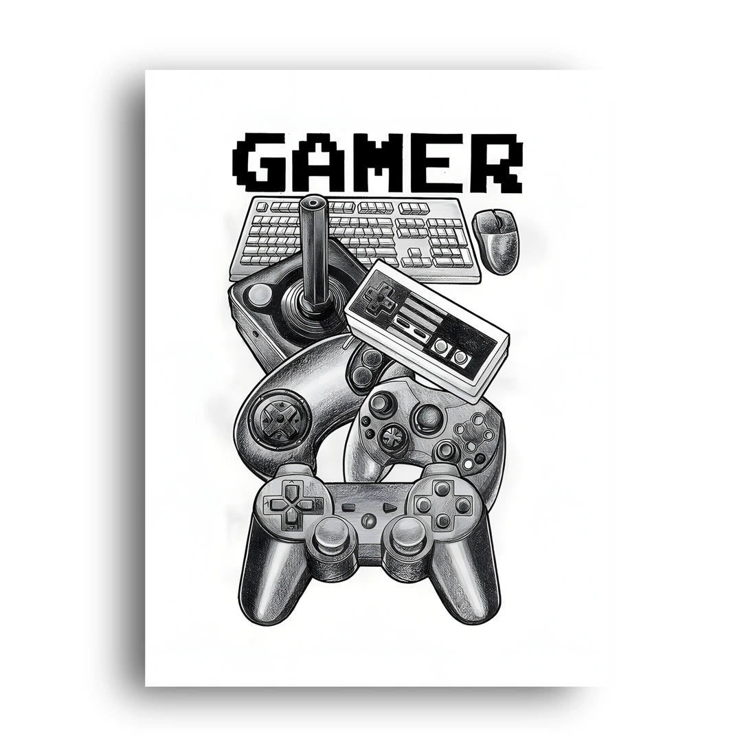 Gamer Sketch gaming poster unframed 350gsm paper