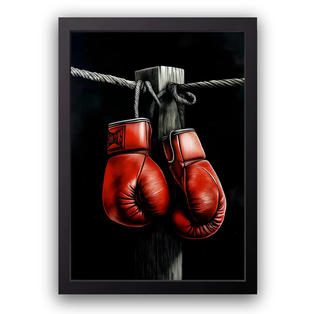 Arena boxing poster in black frame