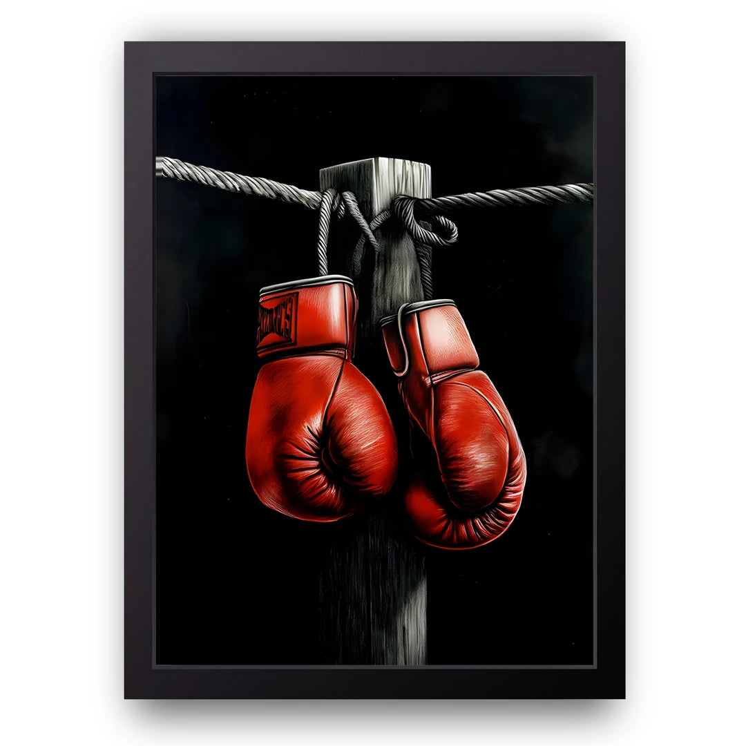 Arena boxing poster in black frame