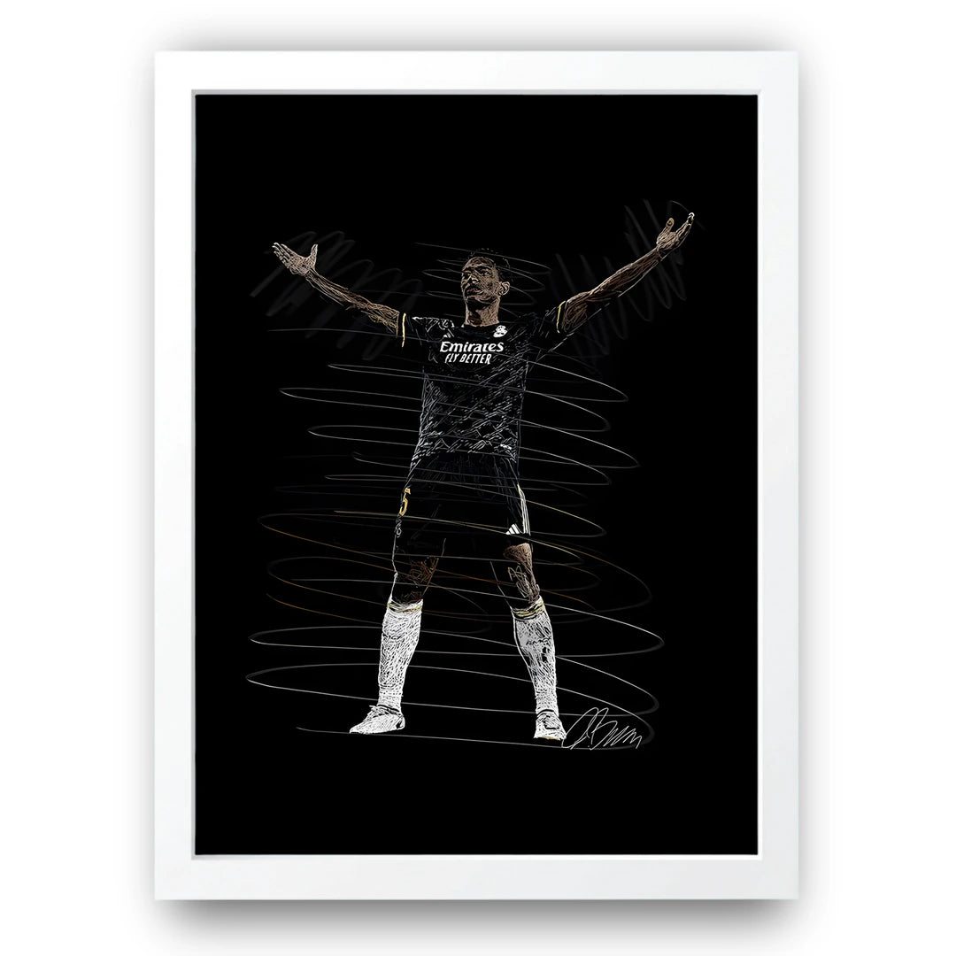 Madrid Night Kit football legend poster in white frame