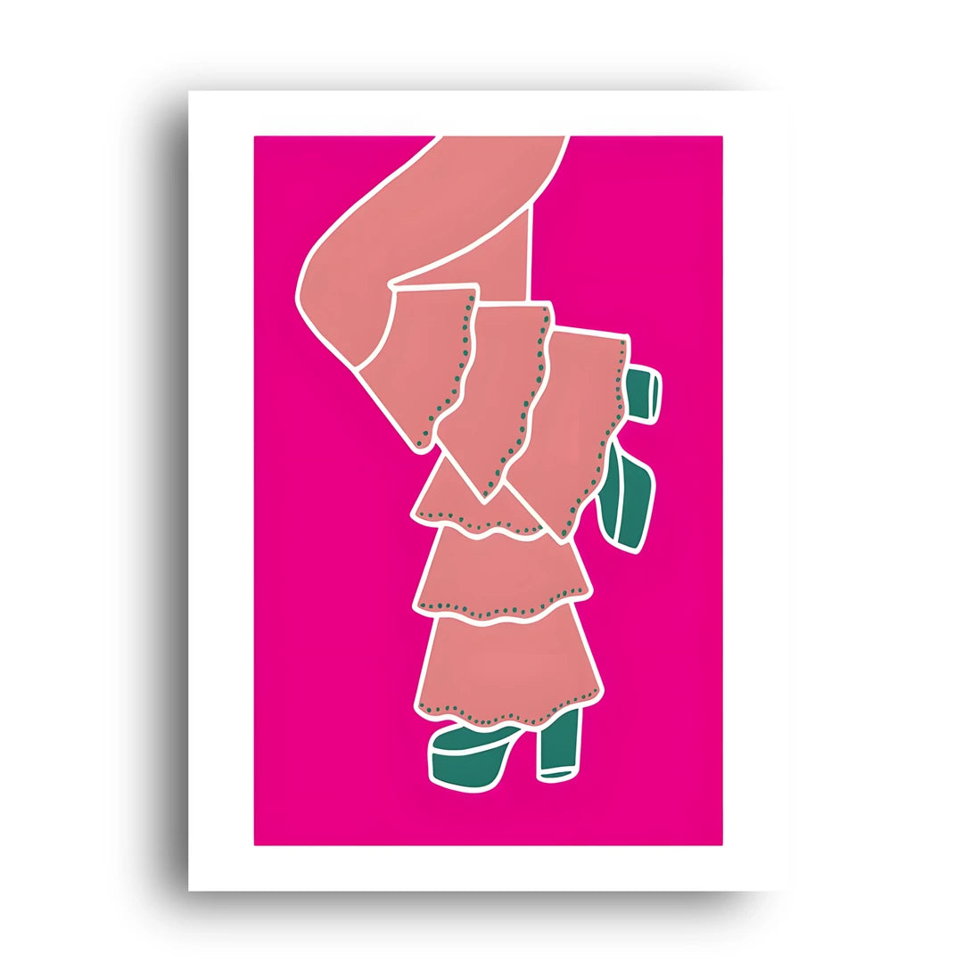Pink Steps art poster unframed 350gsm paper