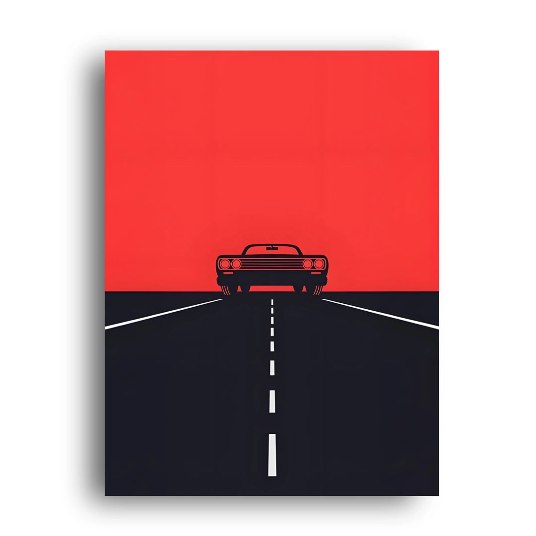 Red Horizon Drive car poster unframed 350gsm paper