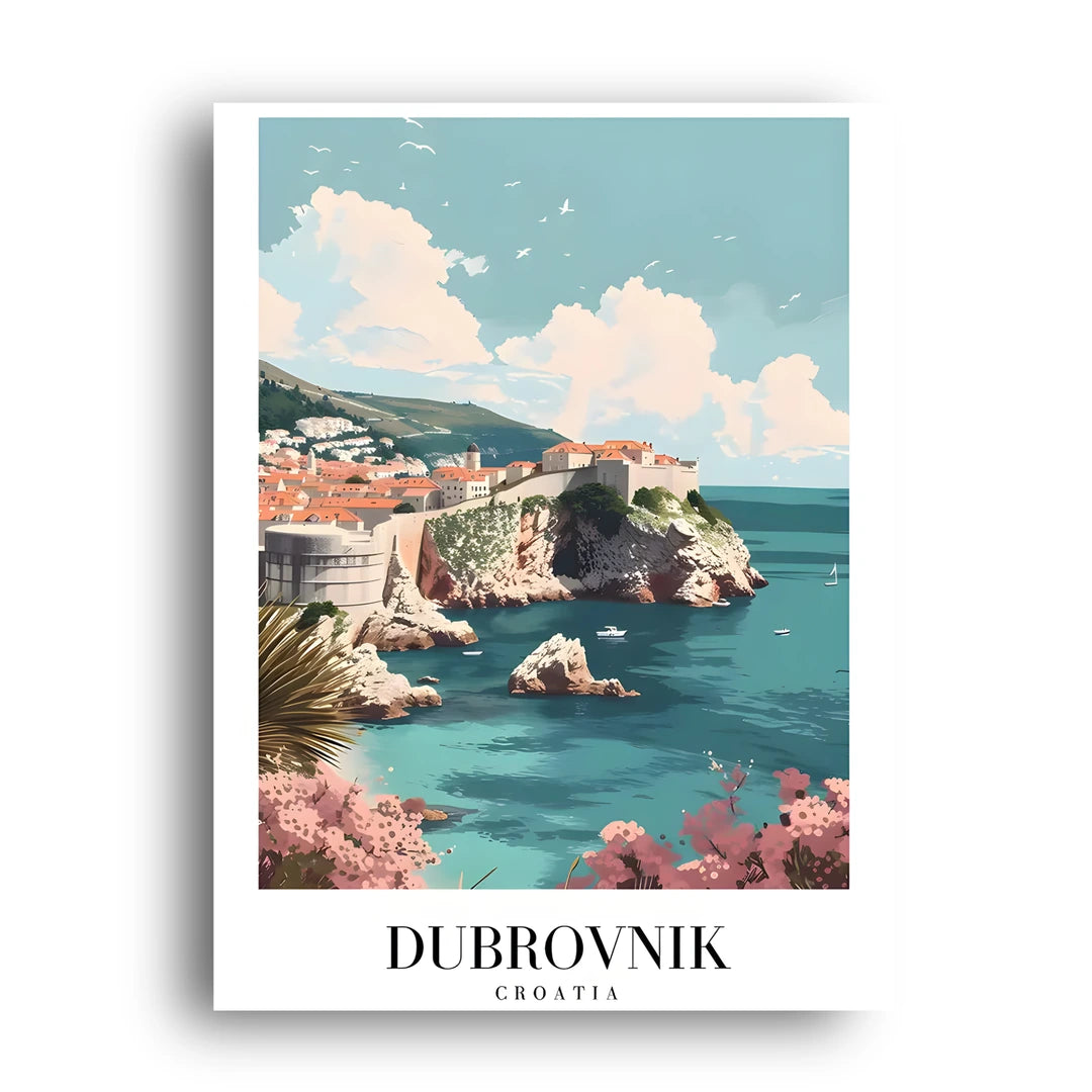 Dubrovnik Coast travel poster unframed 350gsm paper