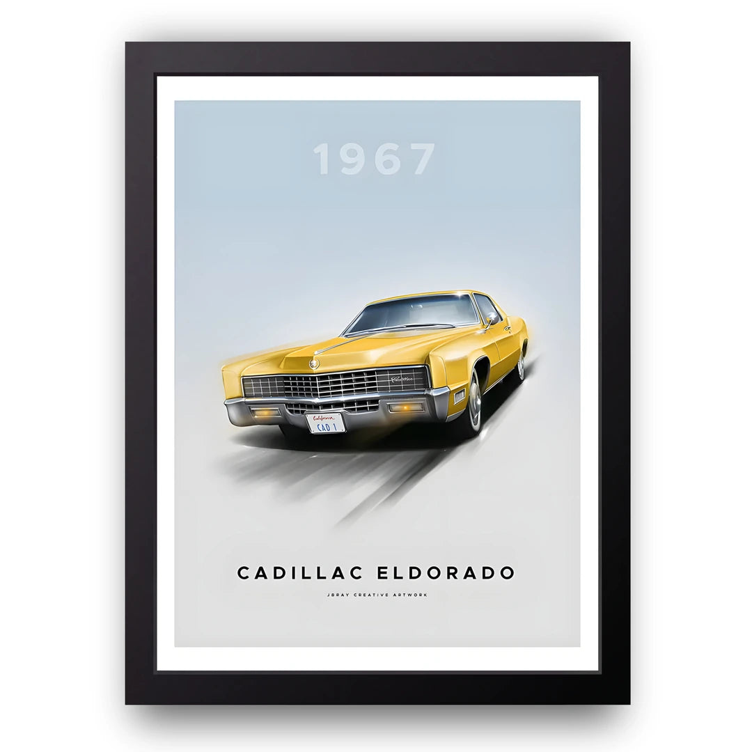 Eldorado 1967 car poster in black frame