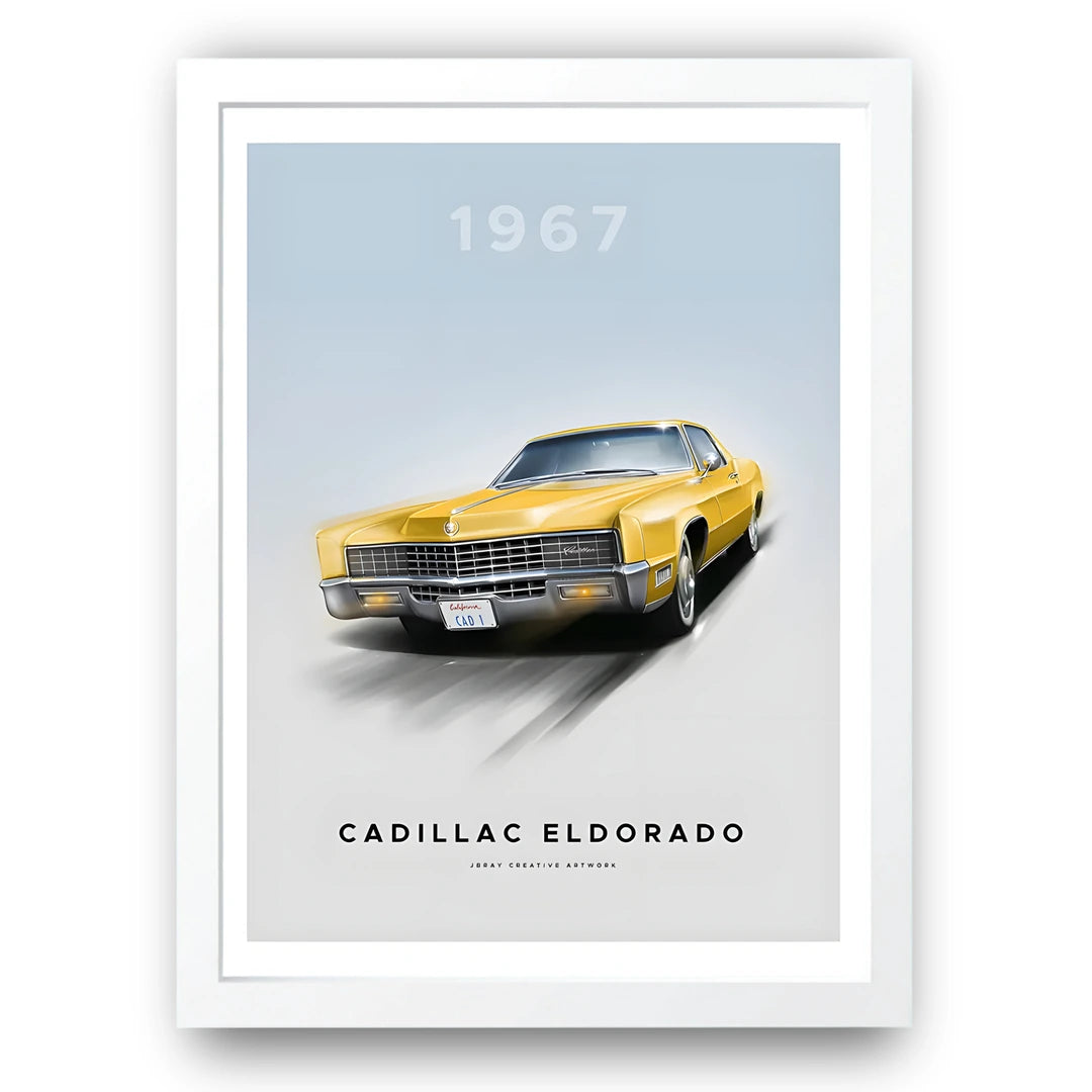 Eldorado 1967 car poster in white frame