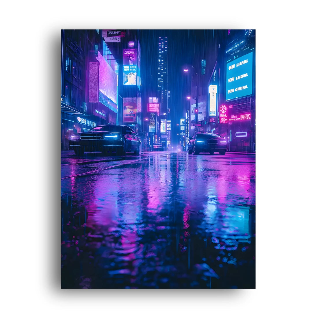 Neon Rain Street art poster unframed 350gsm paper