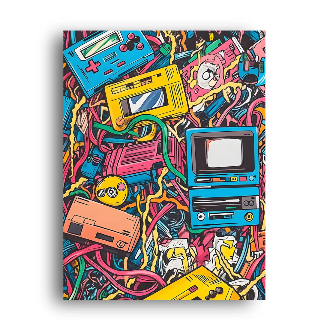 Retro Tech Doodles art poster unframed 350gsm paper