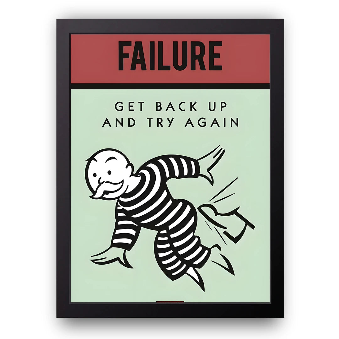 Get Back Up quote poster in black frame