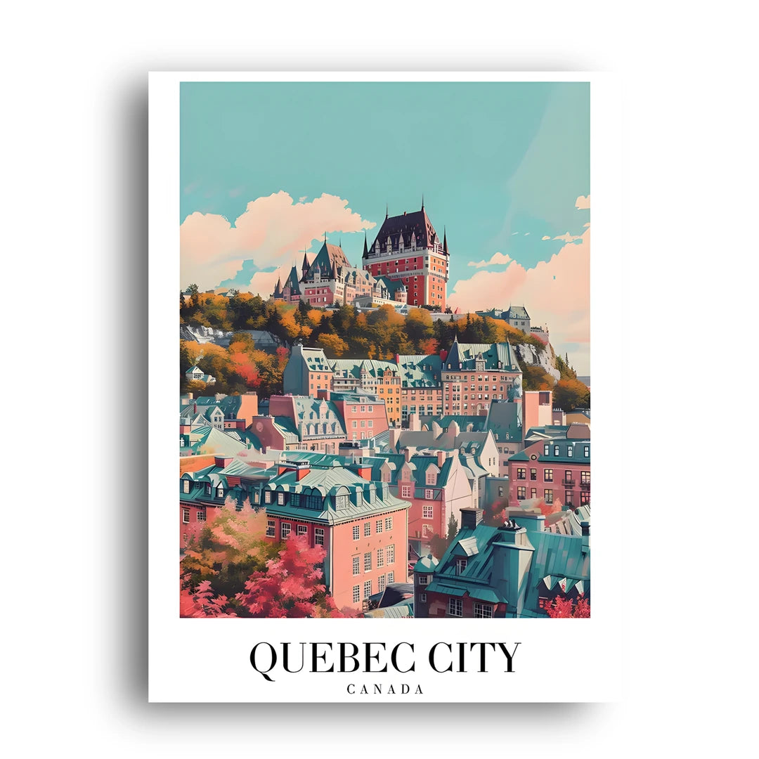Quebec City travel poster unframed 350gsm paper