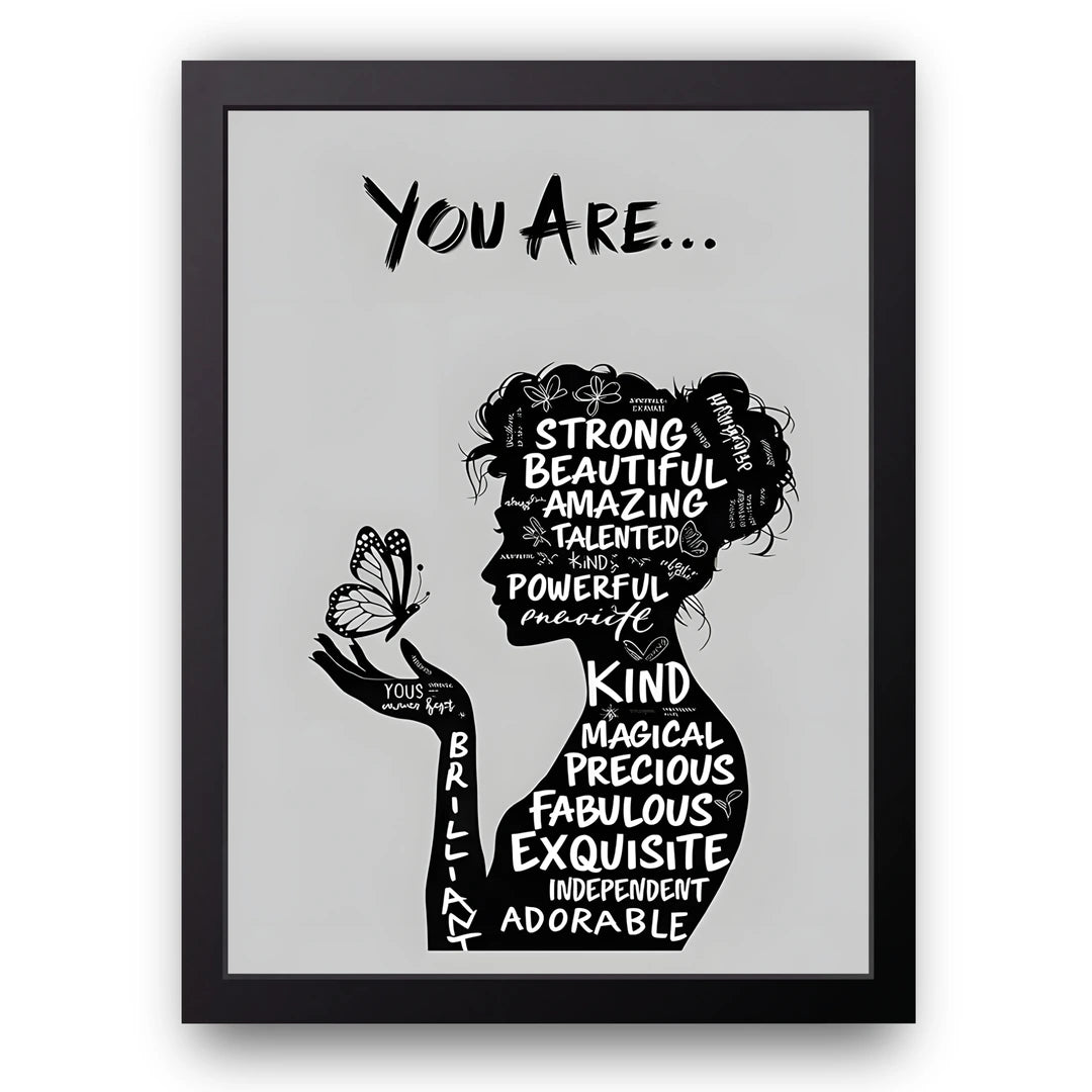 You Are quote poster in black frame