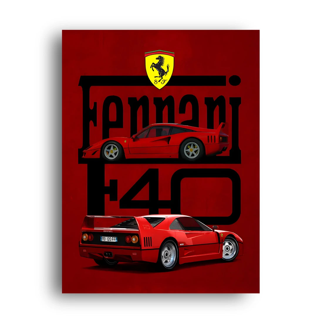 F40 Red car poster unframed 350gsm paper