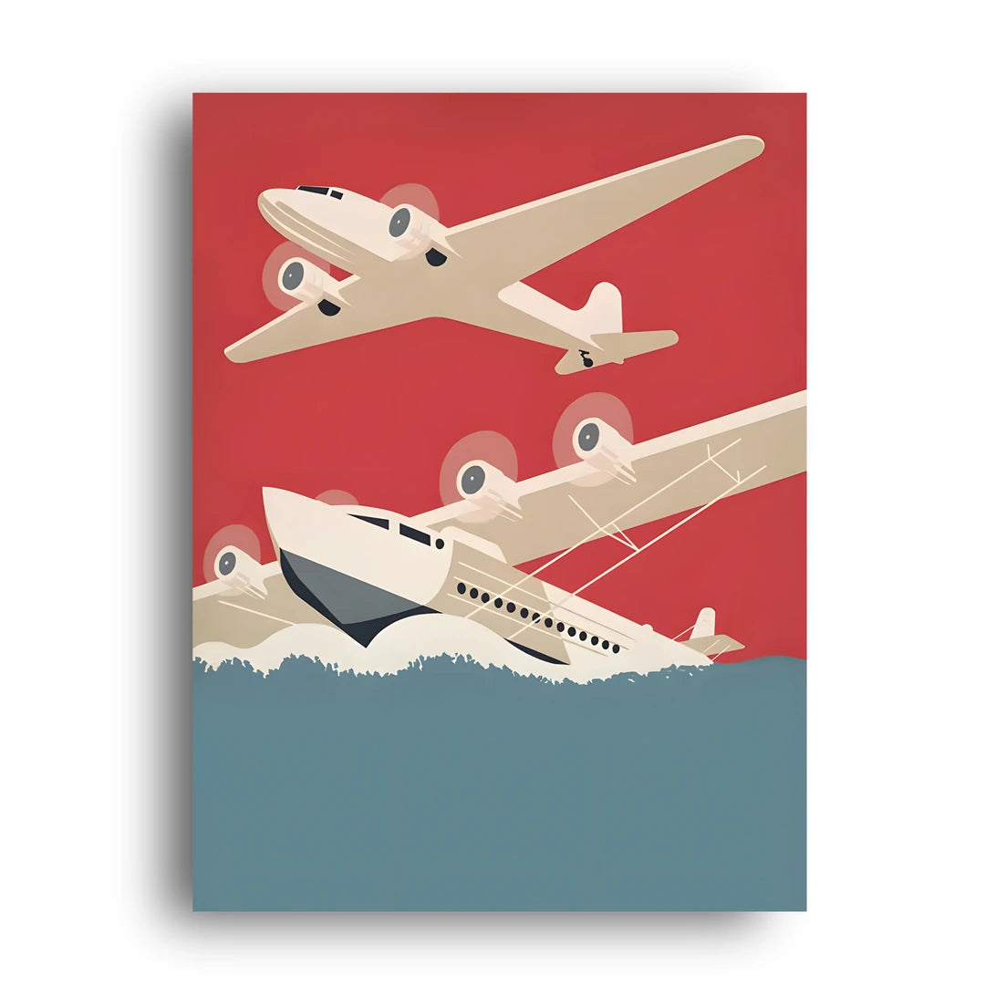 Retro Airliners travel poster unframed 350gsm paper