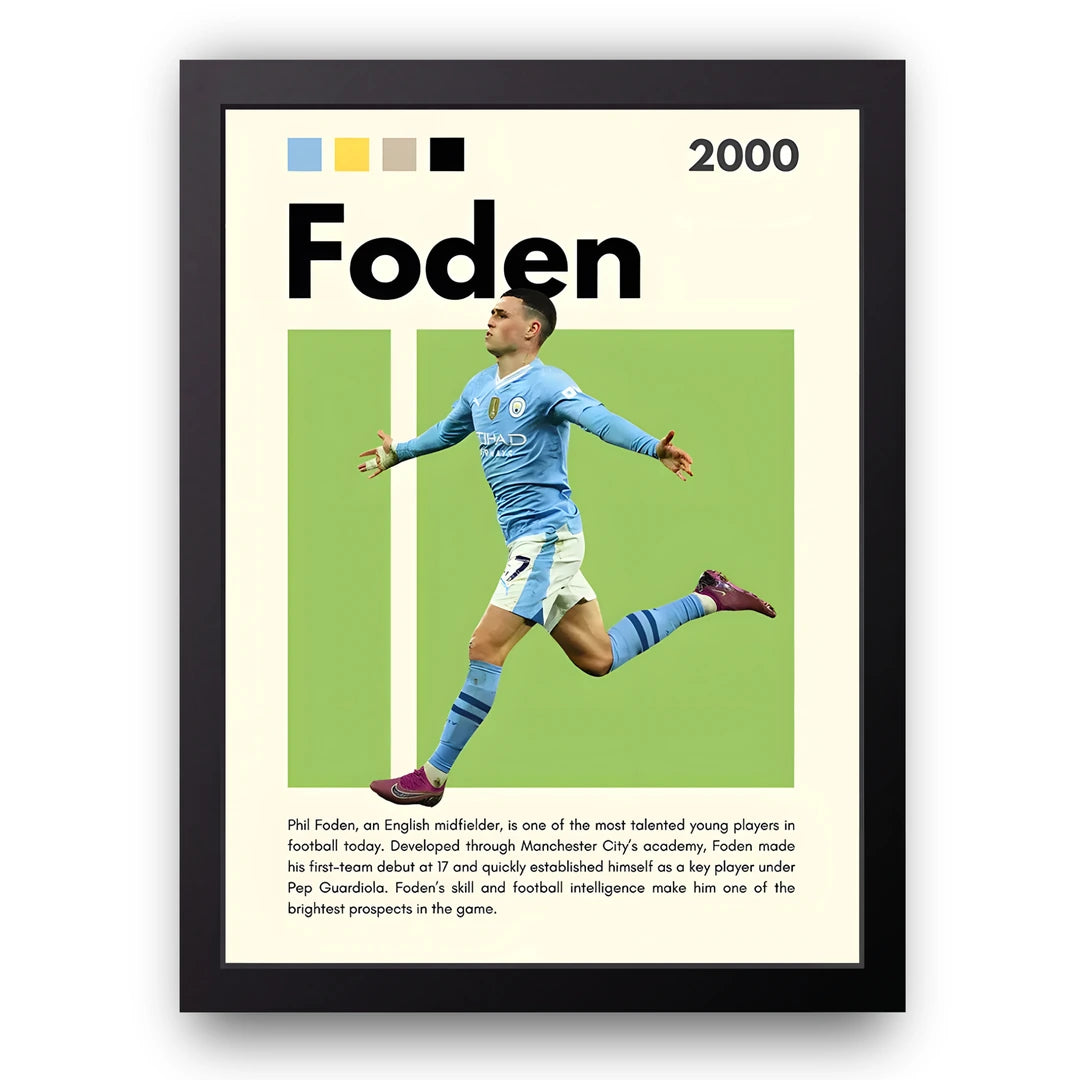Foden football legend poster in black frame