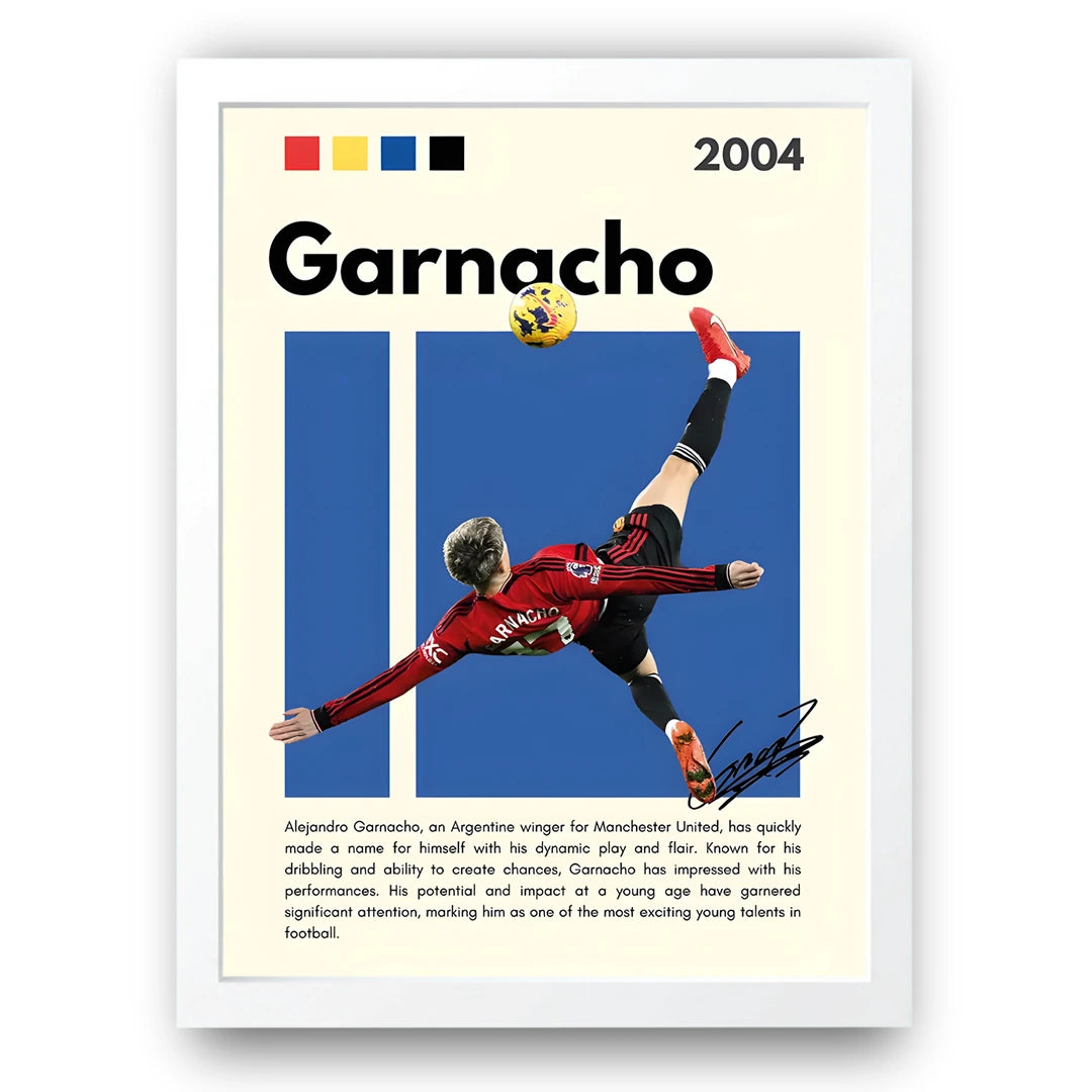 Garnacho football legend poster in white frame