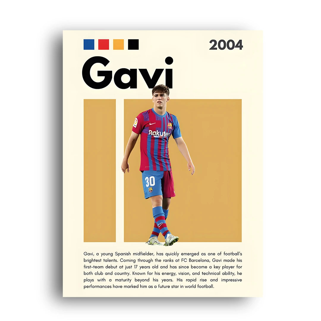 Gavi football legend poster unframed 350gsm paper