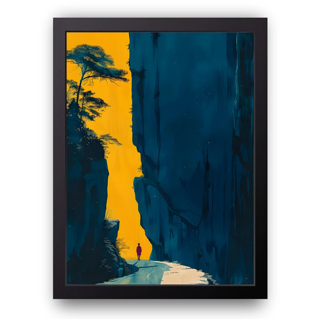 Cliff Walk art poster in black frame
