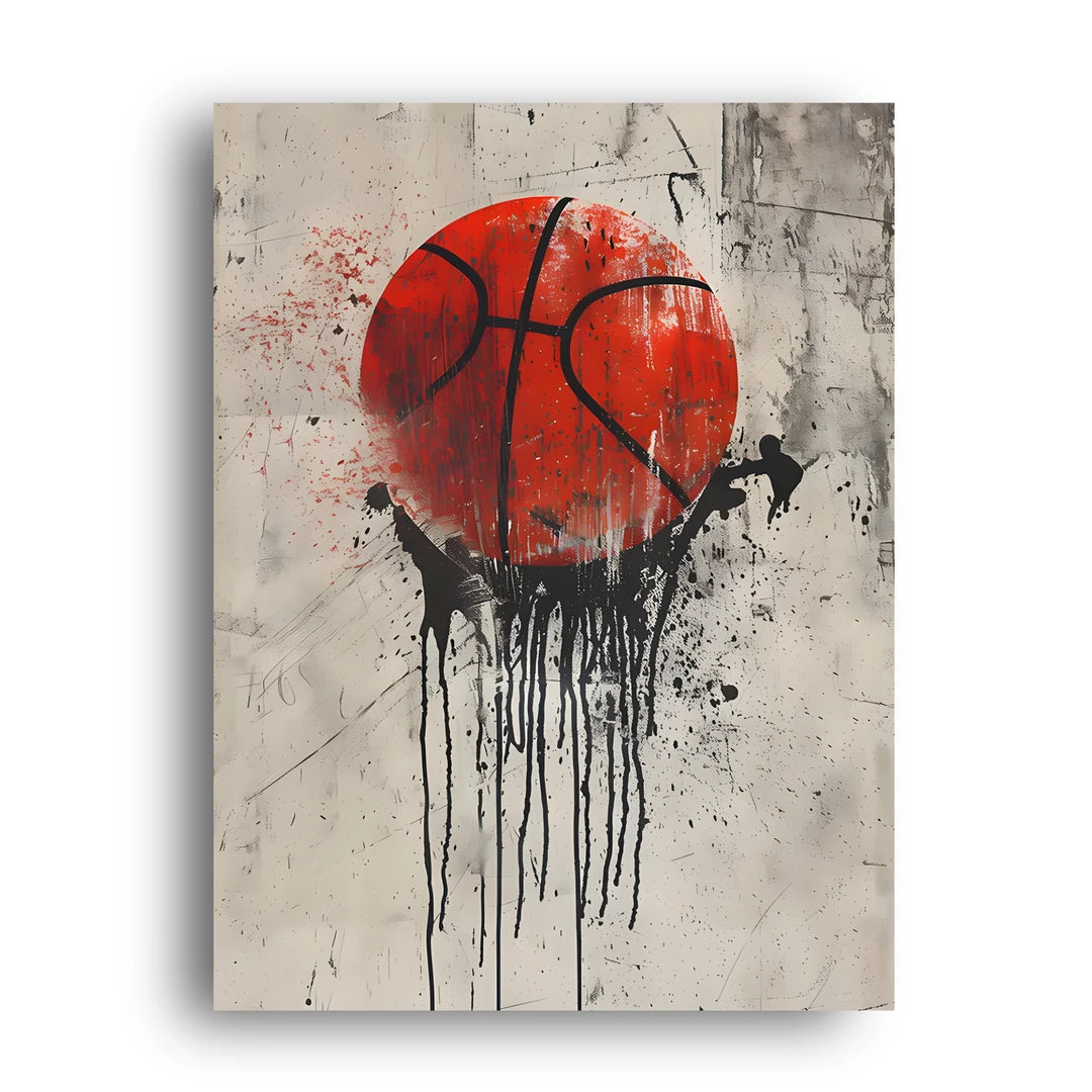 Red Hoop Splash sport poster unframed 350gsm paper