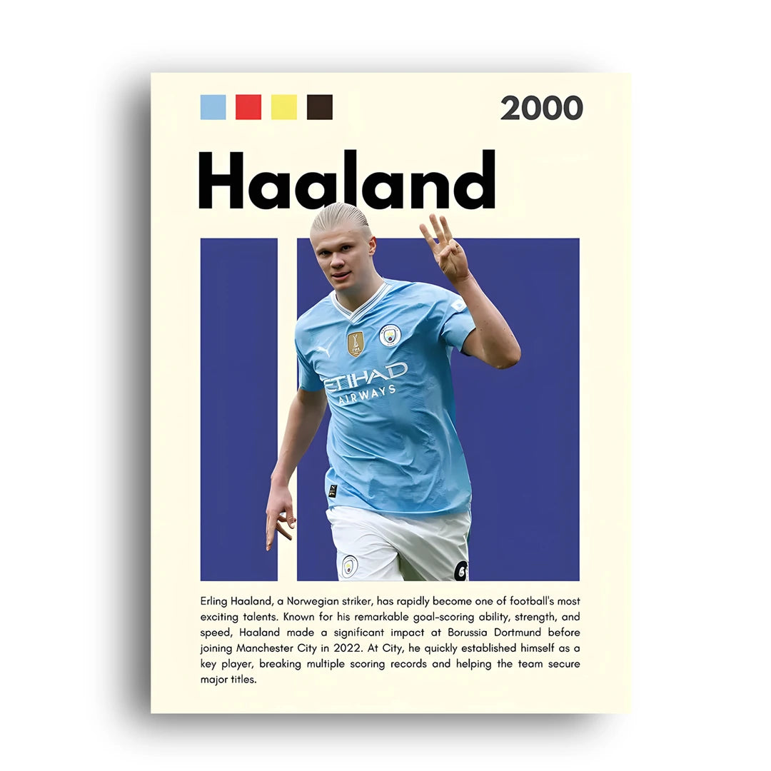 Haaland football legend poster unframed 350gsm paper