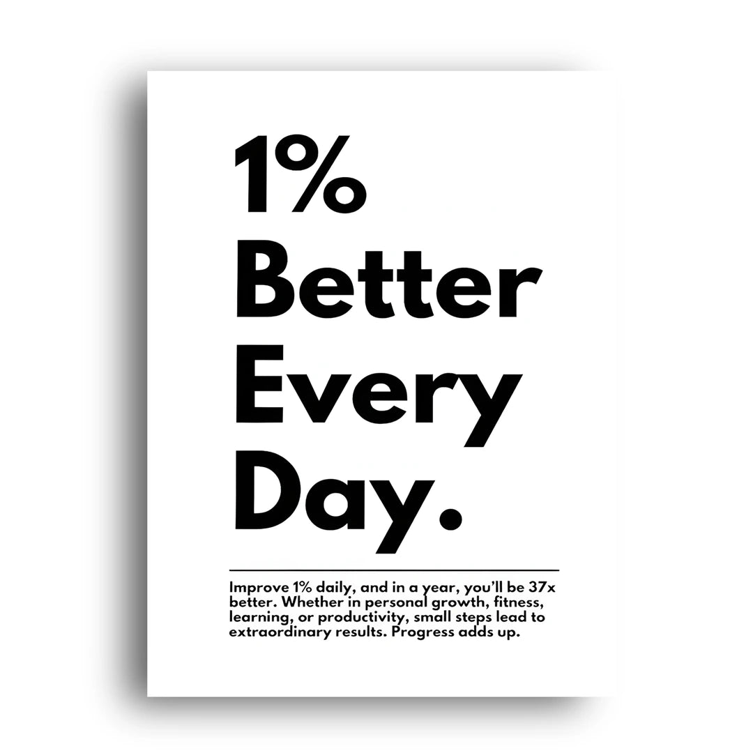 One Percent Better quote poster unframed 350gsm paper