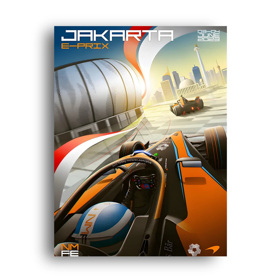 Jakarta E-Prix sport poster unframed 350gsm paper