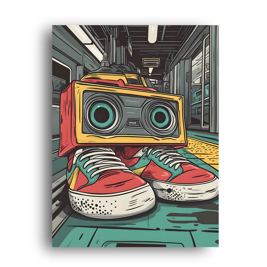 Boombox Sneakers art poster unframed 350gsm paper