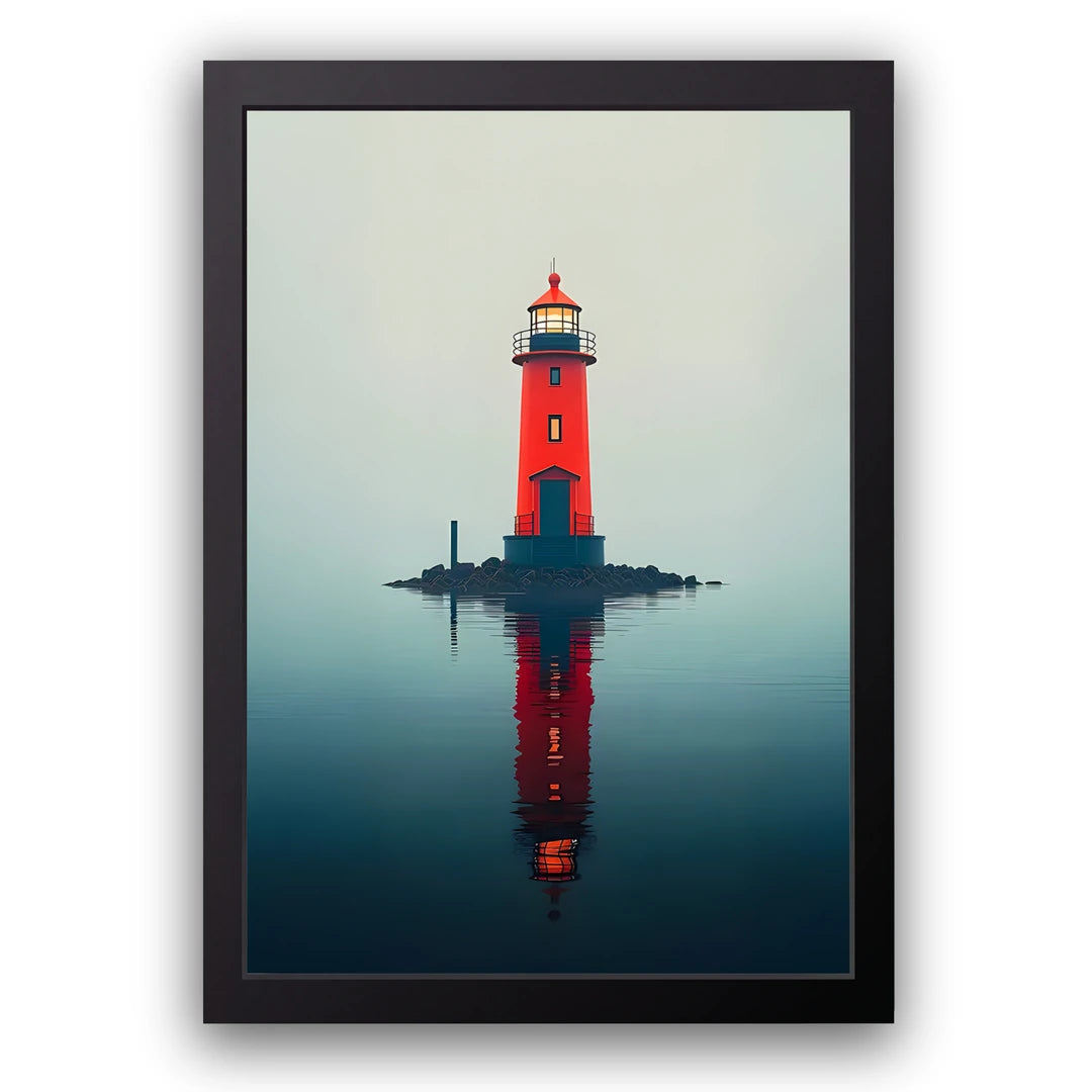 Beacon Of Serenity art poster in black frame
