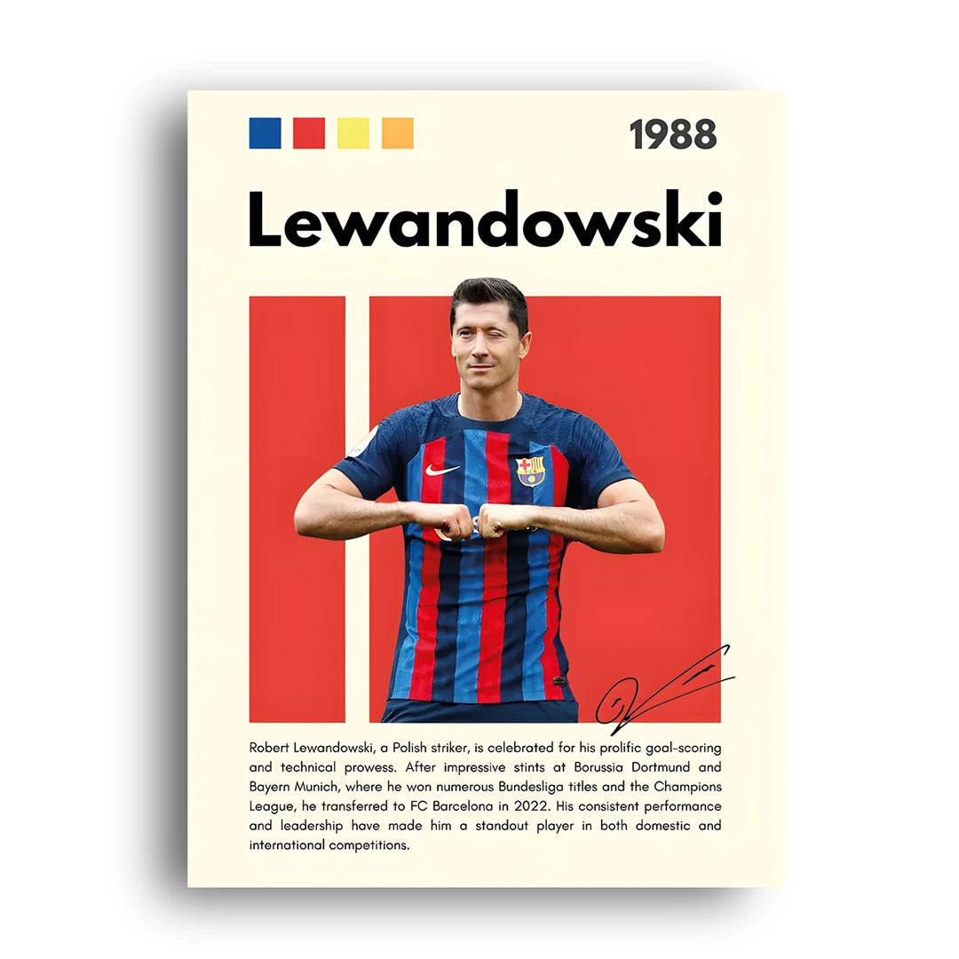 Lewandowski football legend poster unframed 350gsm paper
